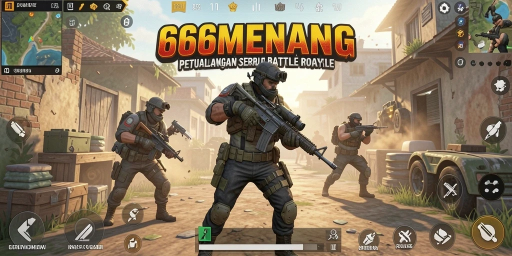 Tangkapan layar dari gameplay Battle Royale yang mendebarkan di 666MENANG.