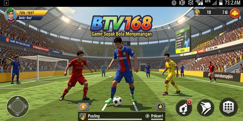 Gameplay BTV168 menampilkan aksi sepak bola yang mendebarkan.