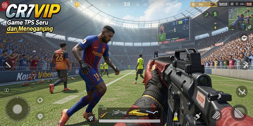 Screenshot gameplay CR7VIP menampilkan pertempuran intens dan grafis menawan.