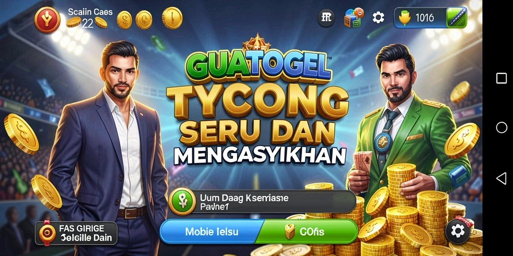 Tampilan gameplay GUATOGEL yang mendebarkan dalam mengelola bisnis Tycoon.