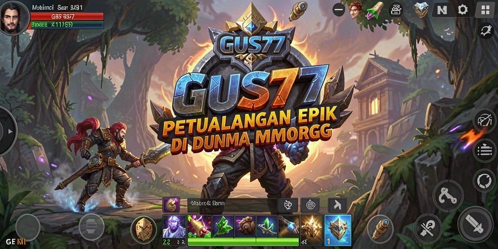 Screenshot GUS77 menampilkan aksi pertarungan yang seru di dunia MMORPG.