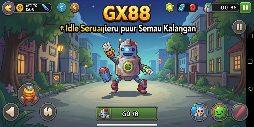 Tangkapan layar menunjukkan gameplay menarik GX88 dalam genre Idle.