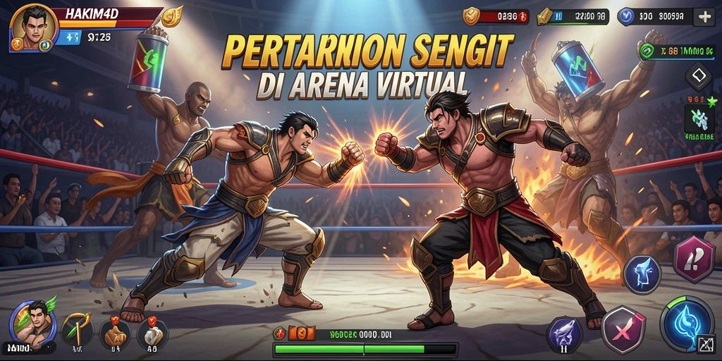 Tangkapan layar HAKIM4D menampilkan aksi pertarungan yang mendebarkan dan penuh strategi.