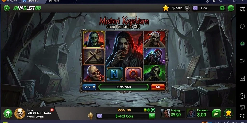 Tangkapan layar menampilkan gameplay horor yang mendebarkan dan atmosfer gelap dari JAVASLOT88.