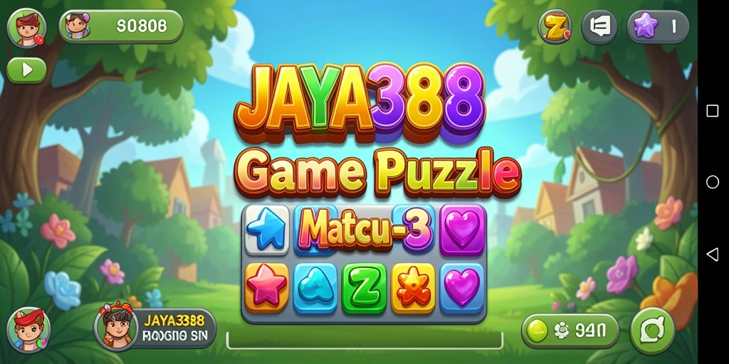 Tampilan gameplay JAYA388 dengan elemen Match-3 yang menarik.