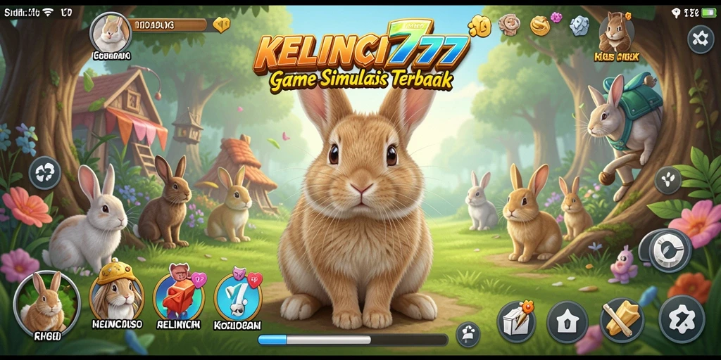 Tampilan menarik dari gameplay KELINCI777 dengan kelinci lucu.