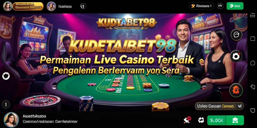 Tampilan screenshot main di KUDETABET98 menampilkan dealer langsung dan suasana permainan kasino.