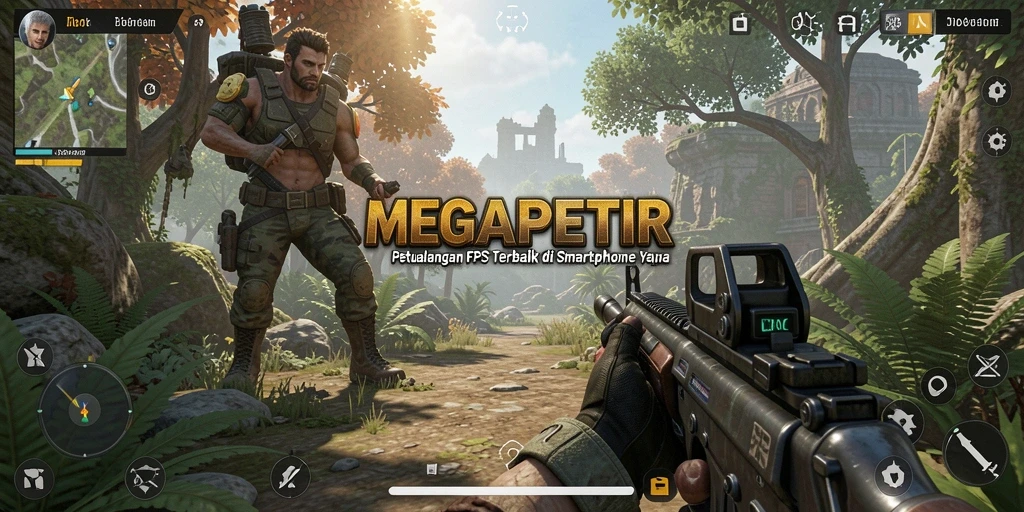 Tampilan gameplay seru di MEGAPETIR dengan aksi tembak-tembakan.