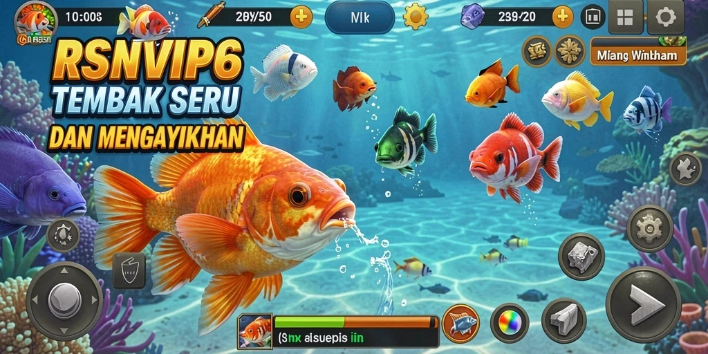 Screenshot utama RSNVIP6 dengan gameplay Tembak Ikan yang menarik.