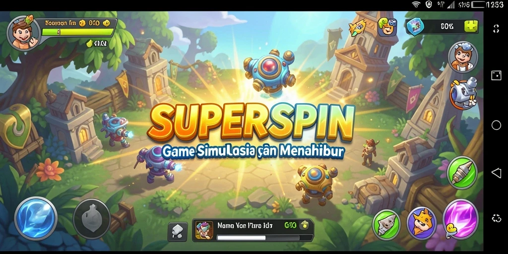 Tampilan gameplay menarik dari <strong>SUPERSPIN</strong> dengan interaksi pemain yang dinamis.