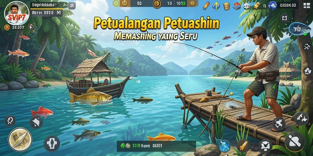 Tampilan gameplay SVIP7 yang memukau saat menangkap ikan.