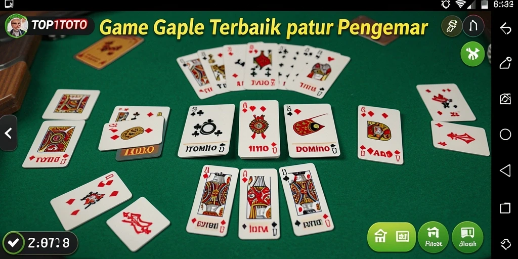 Screenshot gameplay TOP1TOTO menampilkan keseruan bermain Gaple dengan teman.