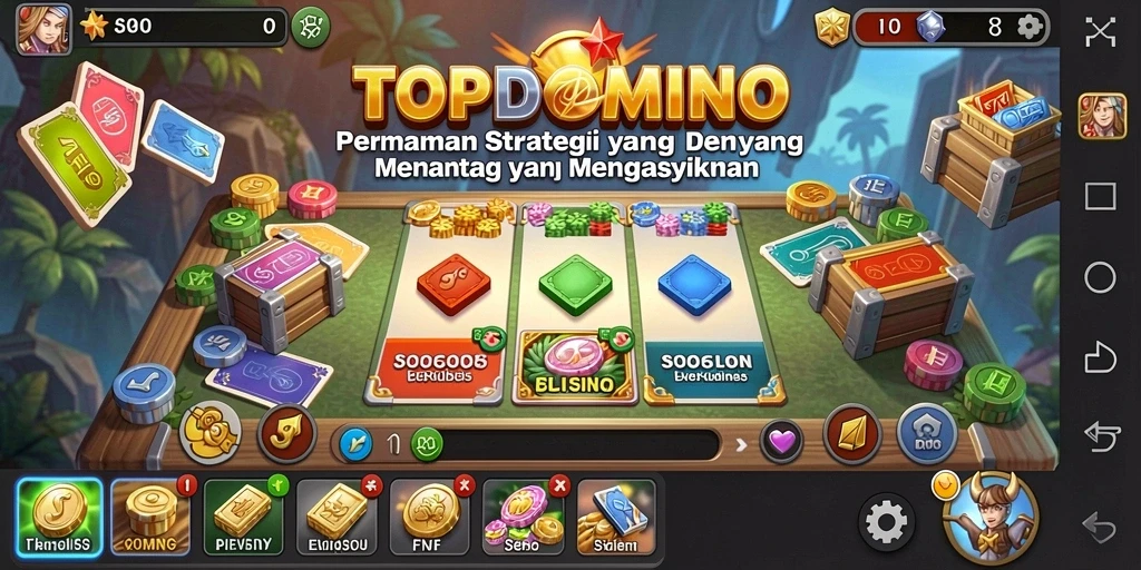 Screenshot gameplay TOPDOMINO menampilkan aksi strategi yang seru.