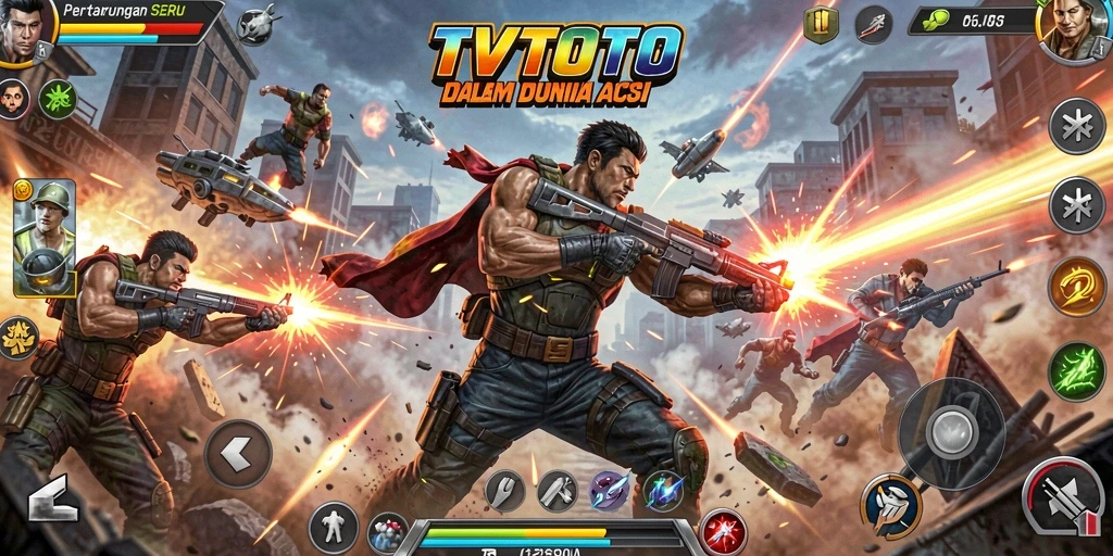 Tampilan gameplay seru dari TVTOTO yang penuh aksi.