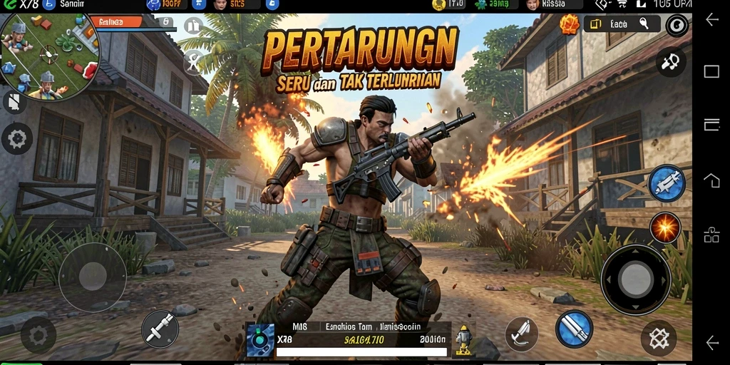 Tangkapan layar gameplay X78 yang menunjukkan pertarungan yang intens dan mendebarkan.